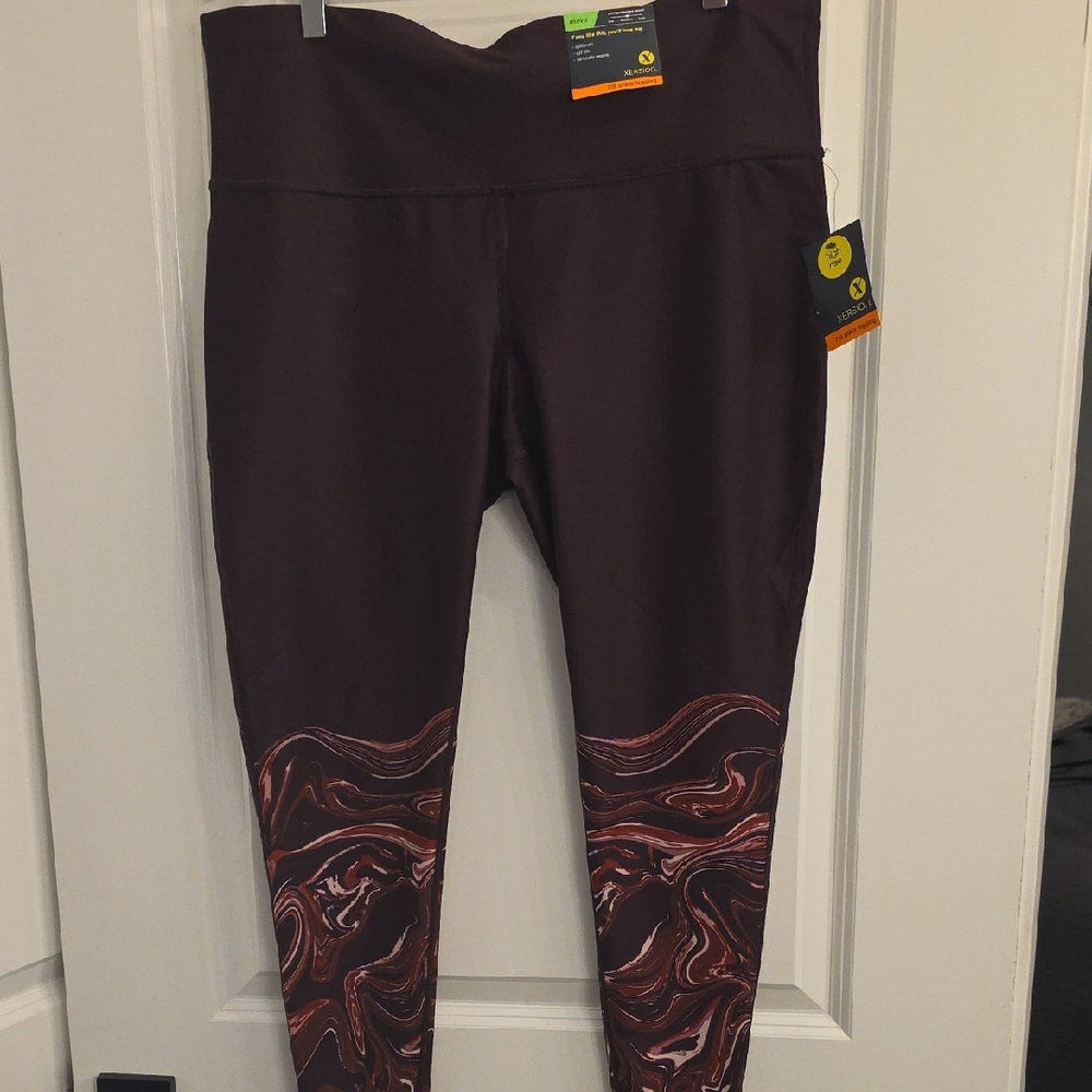 Xersion Deep Maroon High-Rise Leggings